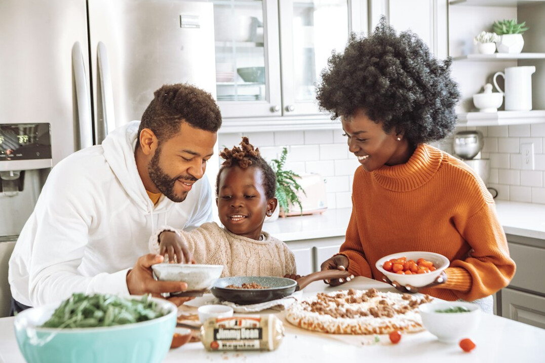 family cooking together