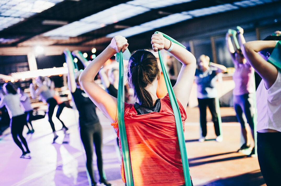 group beginner fitness class